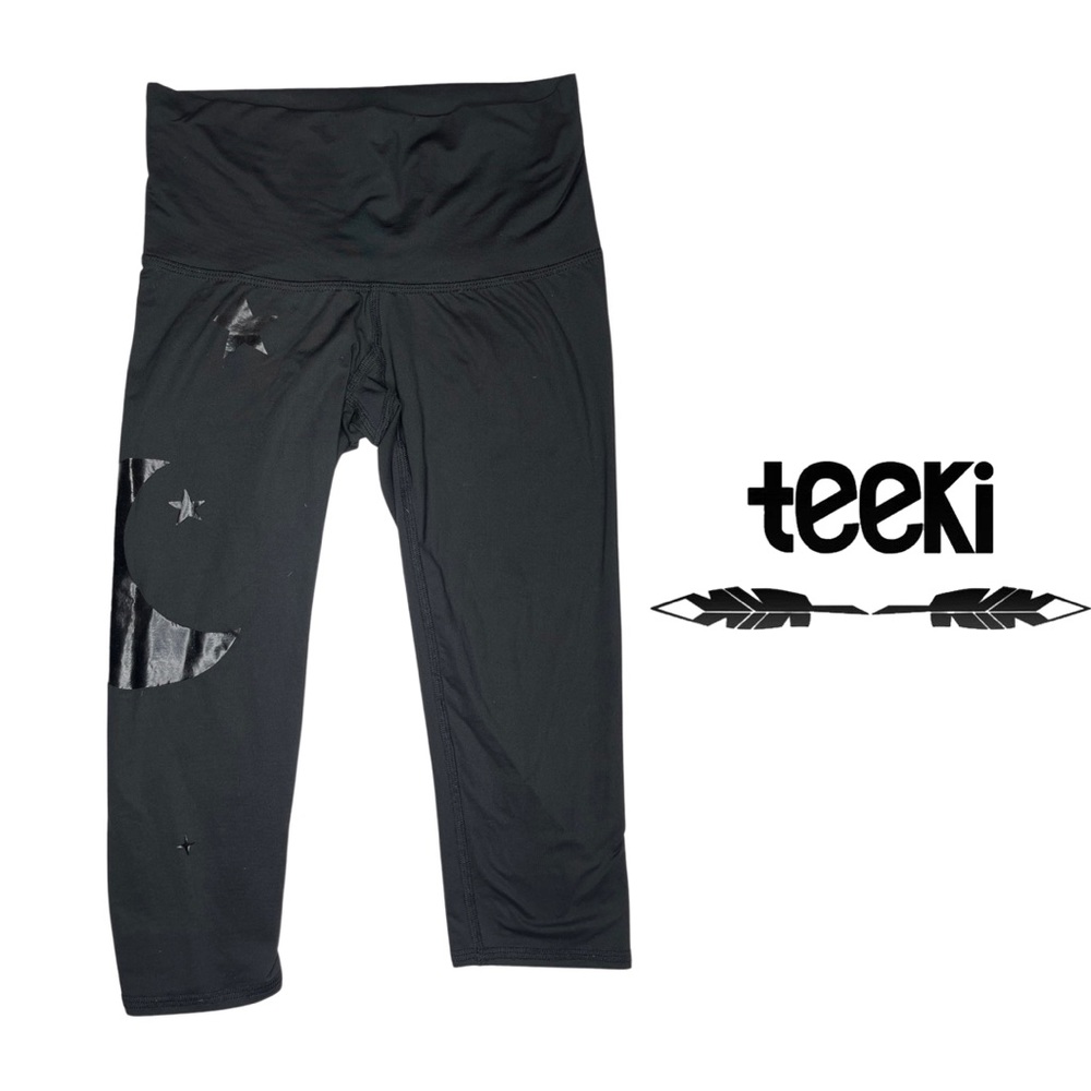 Teeki sz XS/ S Magic Hat moon and star yoga capri leggings hot pant black